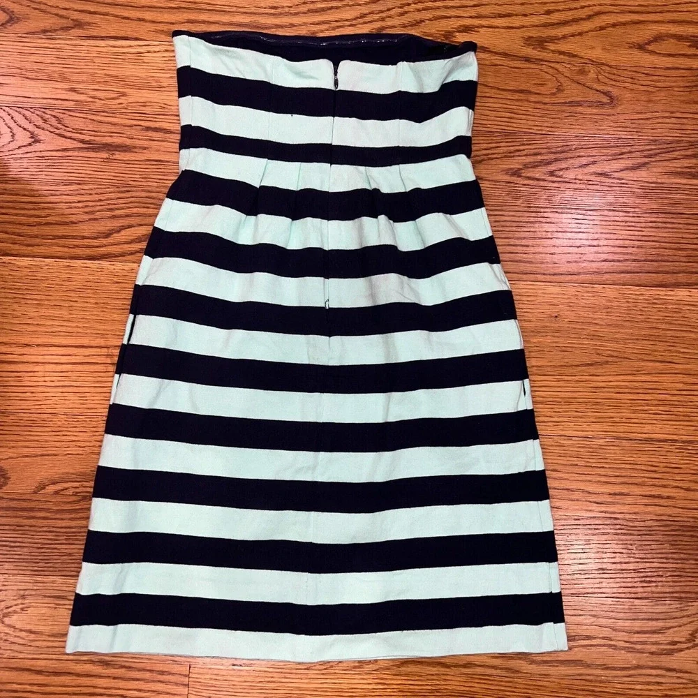 Gap Skirt Soft Knit‎ Striped Foldover Waist Knee Length Skirt Green Navy Size 2
